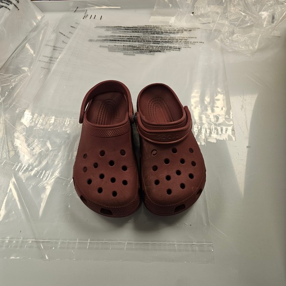 CROCS Other - Crocs Classic Clogs Burgundy Maroon Made in Italy Mens 7 Womens 9 Shoes